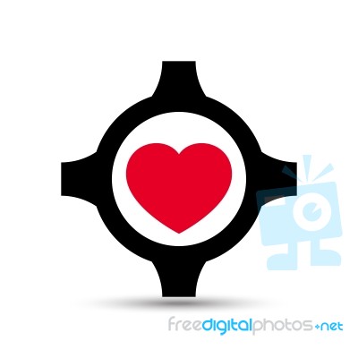  Love Heart Gear Illustration Stock Image