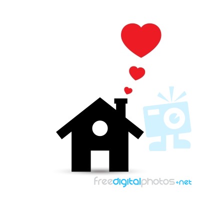  Love Heart House Illustration Stock Image