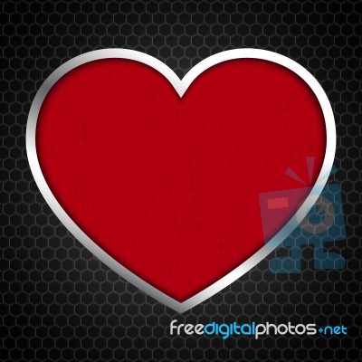 Love Heart Metal Hexagon Stock Image