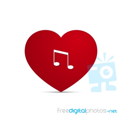  Love Heart Music Note Stock Image