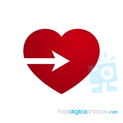  Love Heart With Arrow Stock Image