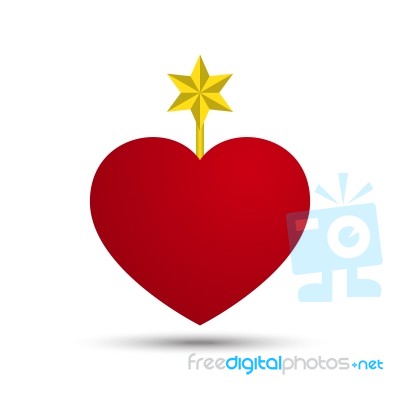  Love Heart With Six Point Star Stock Image