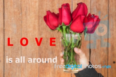 Love Is All Around Quote Design Poster Stock Image Love Is All Around Quote Design Poster Stock Image