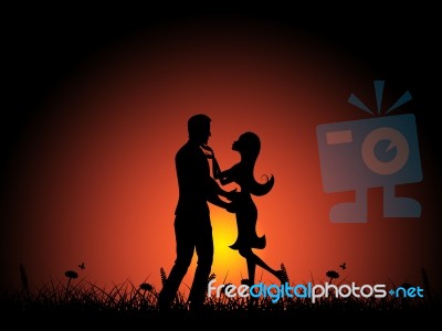 Love Night Indicates Adoration Tenderness And Boyfriend Stock Image