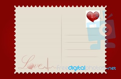 Love Postcard With Heart Stock Image