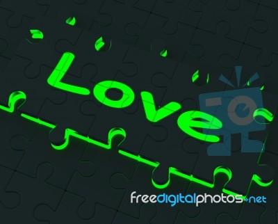 Love Puzzle Shows Romance And Valentine Stock Image