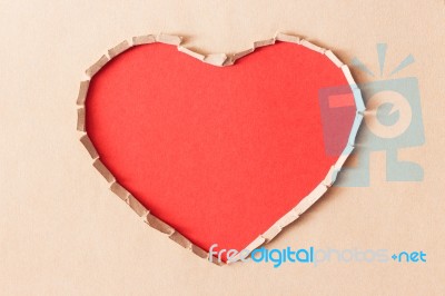 Love Ripped Symbol Artificial From Paper Stock Photo