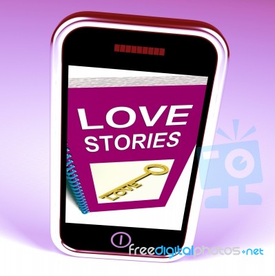 Love Stories Phone Gives Tales Of Romantic And Loving Feelings Stock Image