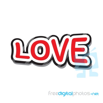 Love Text Design On White Background Isolate  Illustration Eps 10 Stock Image