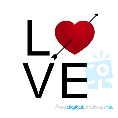  Love With Arrow Heart Stock Image
