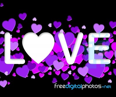 Love Word Means Romance Loving 3d Illustration Stock Image