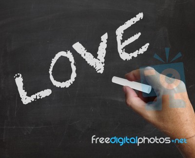 Love Word Shows Compassion Affection And Fondness Stock Image