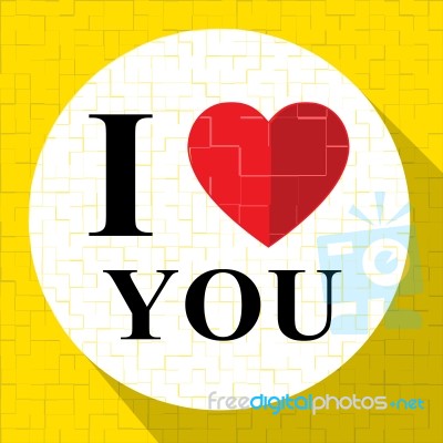 Love You Represents Loving Your Passionate Heart Stock Image
