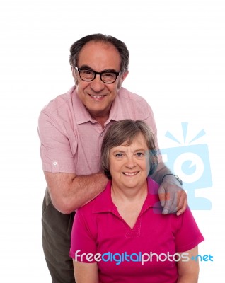 Lovely Senior Couple Smiling Stock Photo