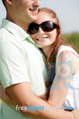 Lovers Outside Stock Photo