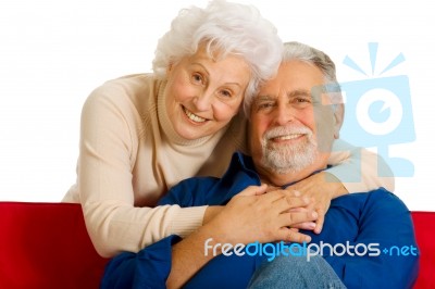 Loving Elder Couple Stock Photo