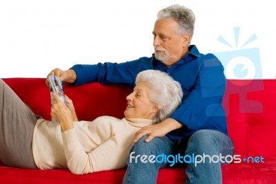 Loving Elder Couple Stock Photo