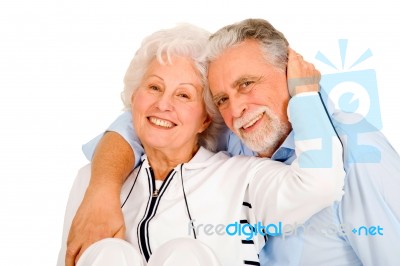 Loving Elder Couple Stock Photo