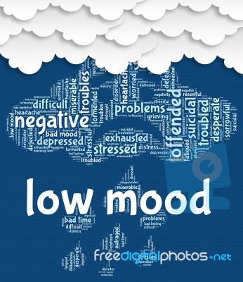 Low Mood Represents Grief Stricken And Depressed Stock Image