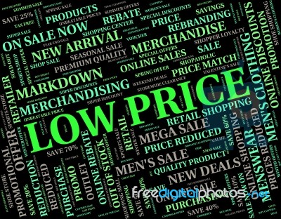 Low Price Shows Reasonably Priced And Reduced Stock Image