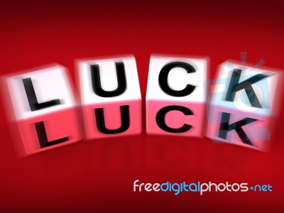 Luck Blocks Displays Fortune Destiny Or Luckiness Stock Image