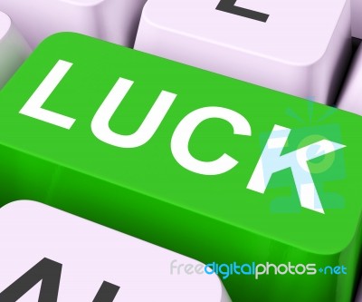 Luck Key Shows Fate Or Fortunate Stock Image