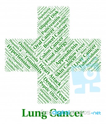 Lung Cancer Indicates Cancerous Growth And Affliction Stock Image