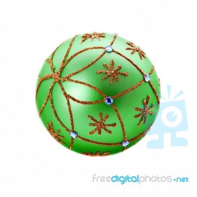 Luxurious Green Christmas Ball Stock Photo