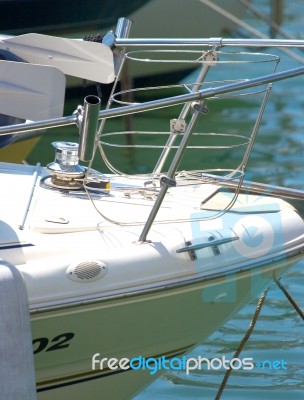 Luxury Boat In Port Stock Photo