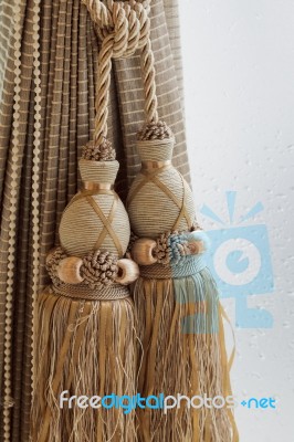 Luxury Curtain And Tassel Stock Photo