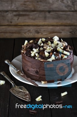 Luxury Homemade Chocolate Cake Stock Photo