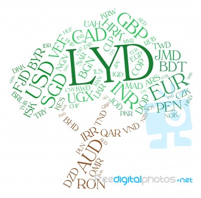 Lyd Currency Represents Worldwide Trading And Coin Stock Image