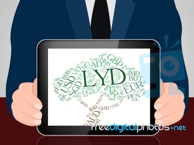 Lyd Currency Represents Worldwide Trading And Coin Stock Image