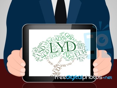 Lyd Currency Represents Worldwide Trading And Coin Stock Image