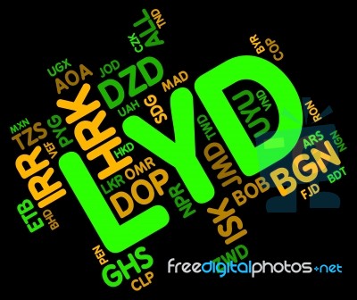 Lyd Currency Represents Worldwide Trading And Currencies Stock Image