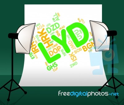 Lyd Currency Represents Worldwide Trading And Currencies Stock Image
