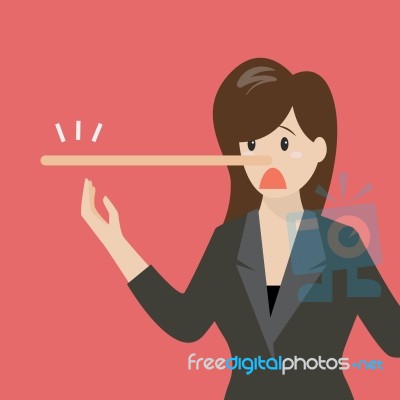 Lying Woman With Long Nose Stock Image
