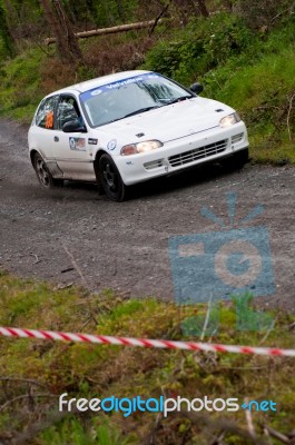 M. Ryan Driving Honda Civic Stock Photo