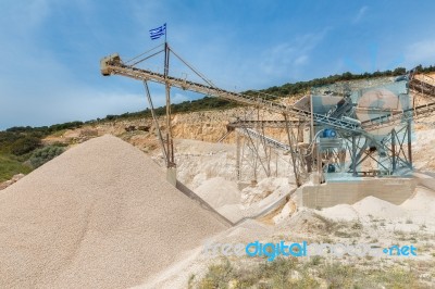 Machine In Greece Mining Gravel Stock Photo