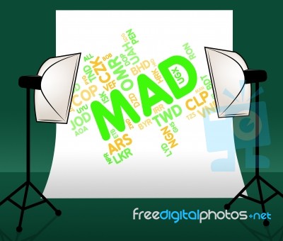 Mad Currency Represents Moroccan Dirhams And Banknotes Stock Image