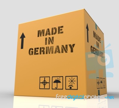 Made In Germany Means Factory Package And Shopping 3d Rendering Stock Image