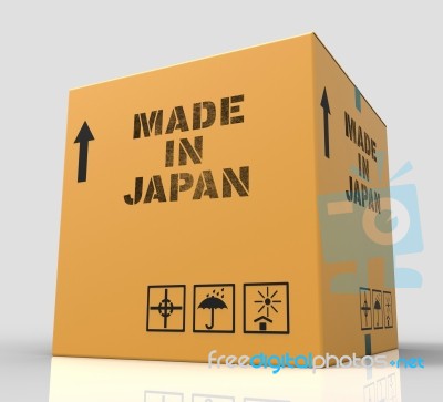 Made In Japan Indicates Japanese Import Trade 3d Rendering Stock Image