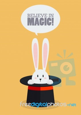 Magic Top Hat With Rabbit Stock Image