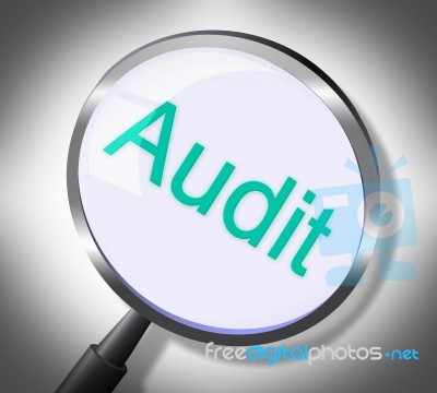 Magnifier Audit Represents Auditing Research And Verification Stock Image
