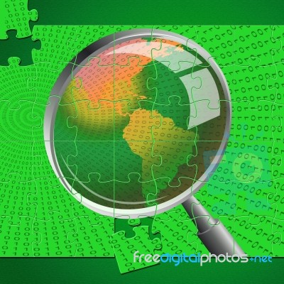 Magnifying Glass Indicates Check Up And Checkup Stock Image