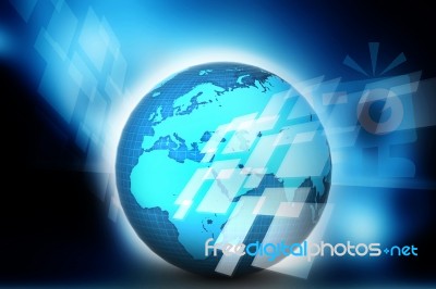 Mail And Globe Illustration Stock Image