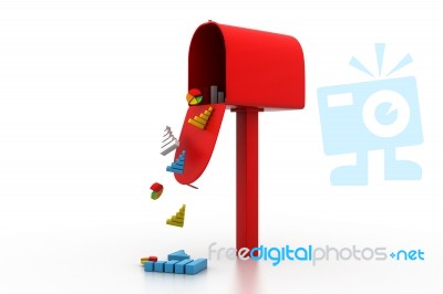 Mail Box With Business Graph Stock Image