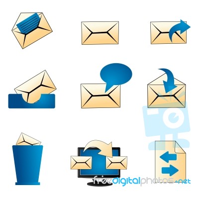 Mailing Icons Stock Image