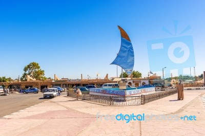 Main Square In Abu Simbel, Egypt Stock Photo