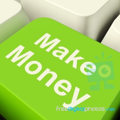 Make Money Computer Key Stock Image